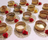 Beautiful Designer Traditional Golden Colour Metal Tealight holder Home Décor for Diwali